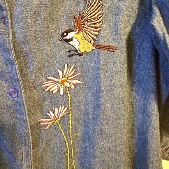 Embroidered Chambray Shirt - Picture 4 of 8